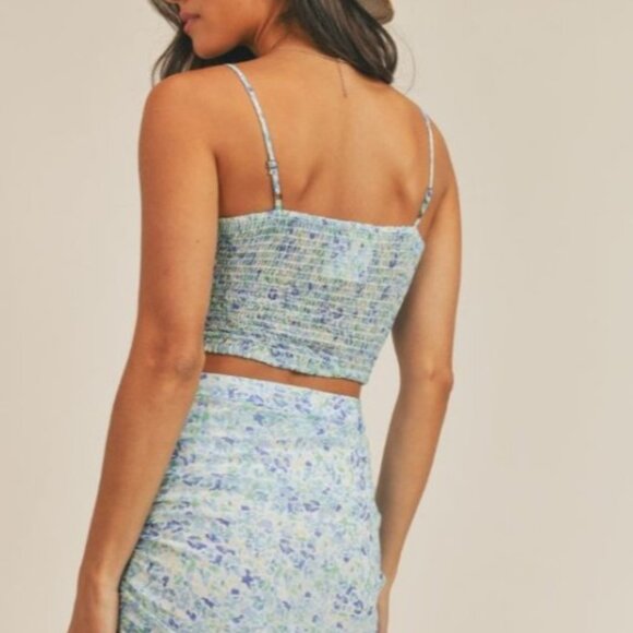 NWT Sadie & Sage x Anthropologie Crop Top Cami Blue - Size Small - Picture 3 of 6